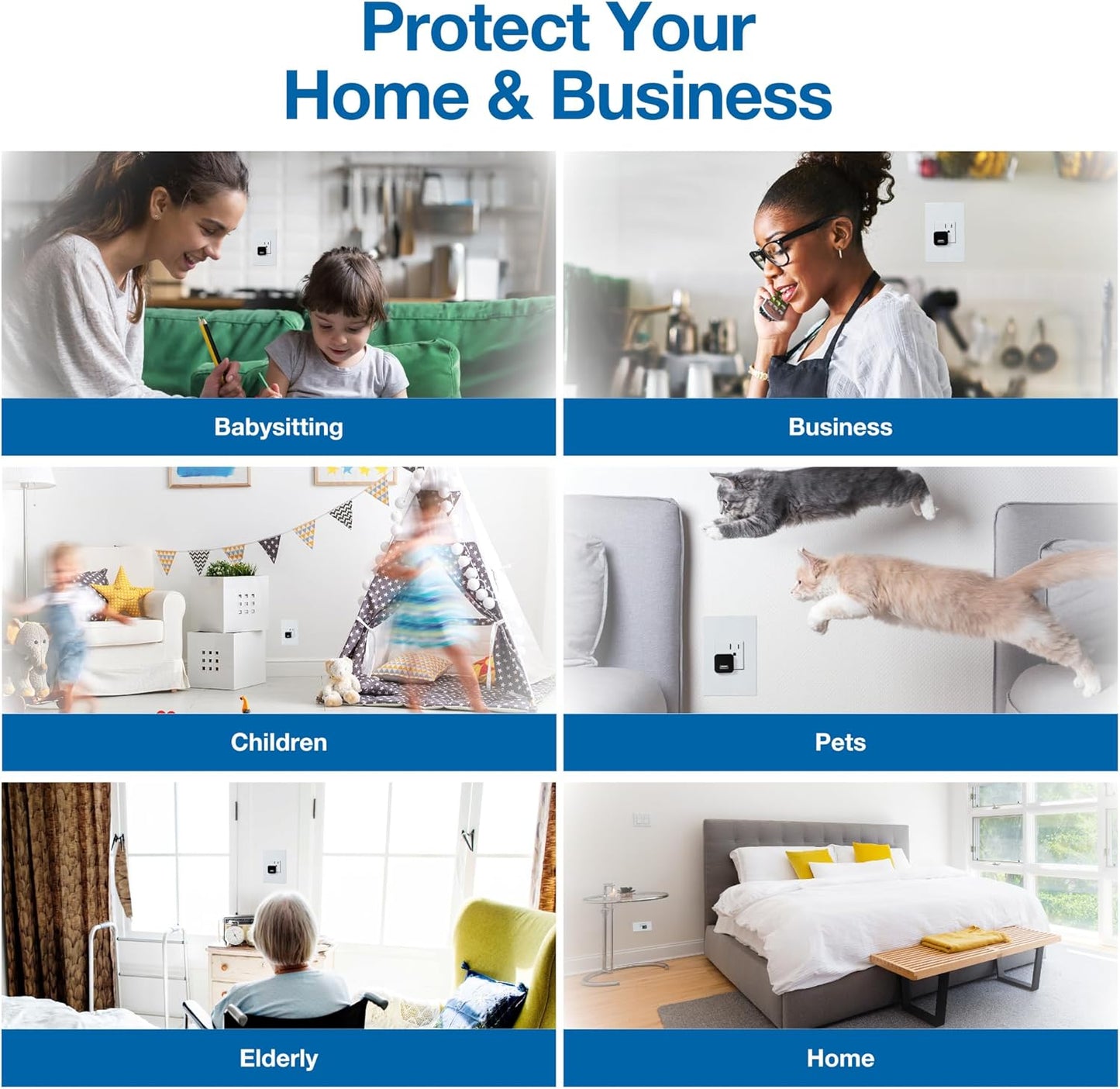 Plug-In Mini Surveillance Camera - Nanny & Pet Cam - NO Audio Recording - Records Video ONLY - Home & Office Security with Micro SD Card Slot, Motion Detection, 1080P Full HD Video