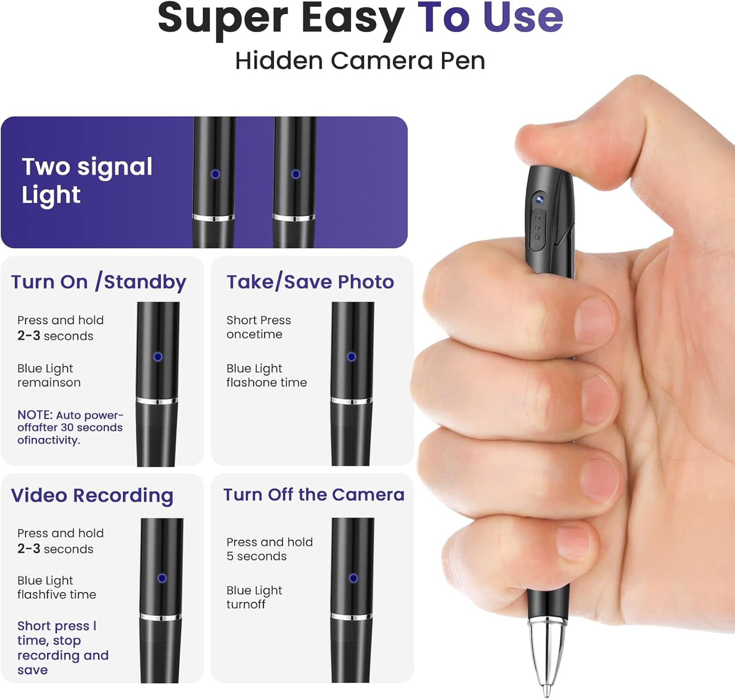 Hidden Spy Camera, 64GB Body Cam, Mini Camera with 1080P HD, Rechargeable Small Pocket Cam, Portable Pocket Camera, Small Video Recorder