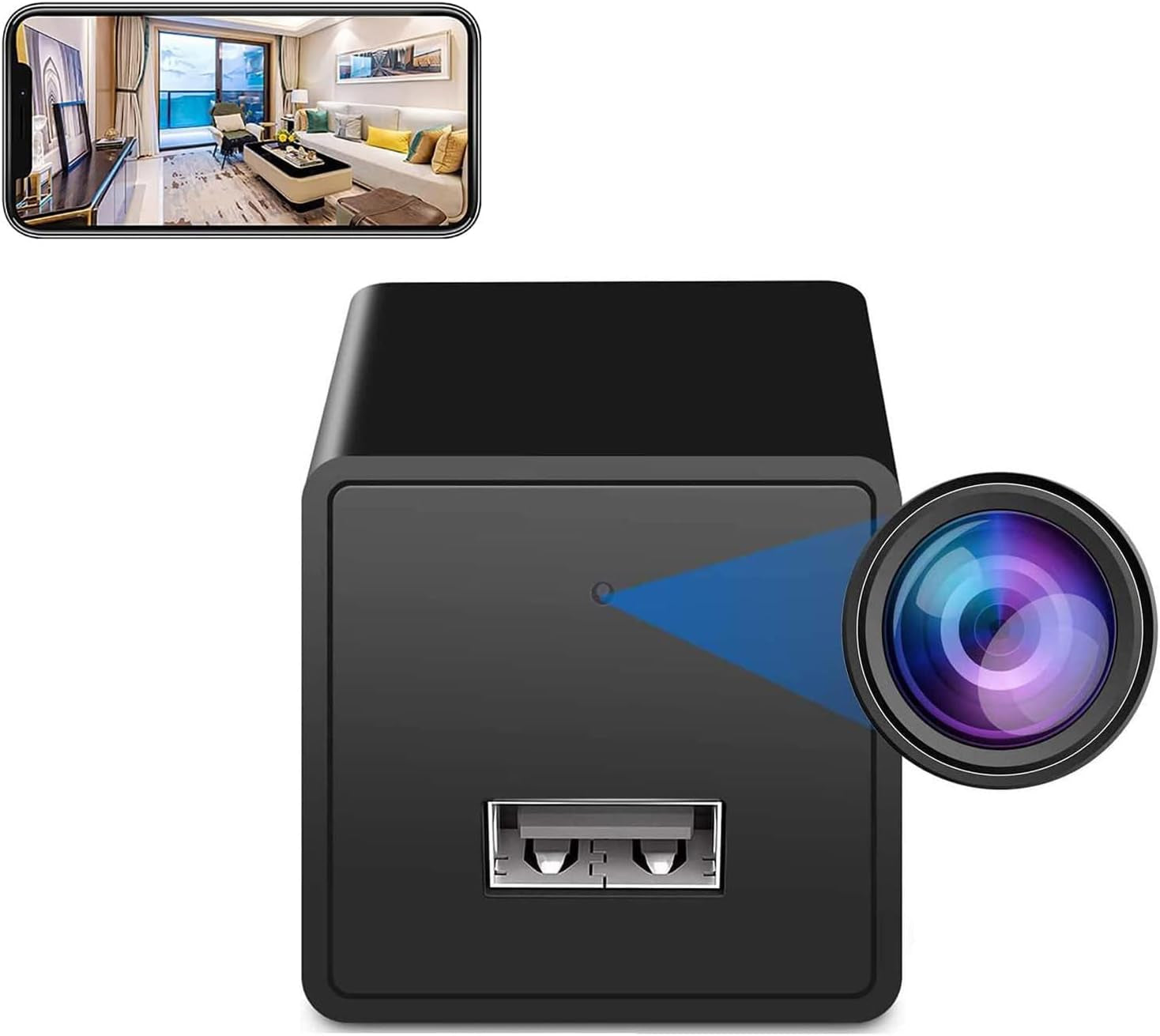 Wireless Smart Spy USB Charger 1080P Home Hidden Baby Monitor Surveillance Camera Detector Home Wifi Security Video Nanny Camera Motion Detection Remote View