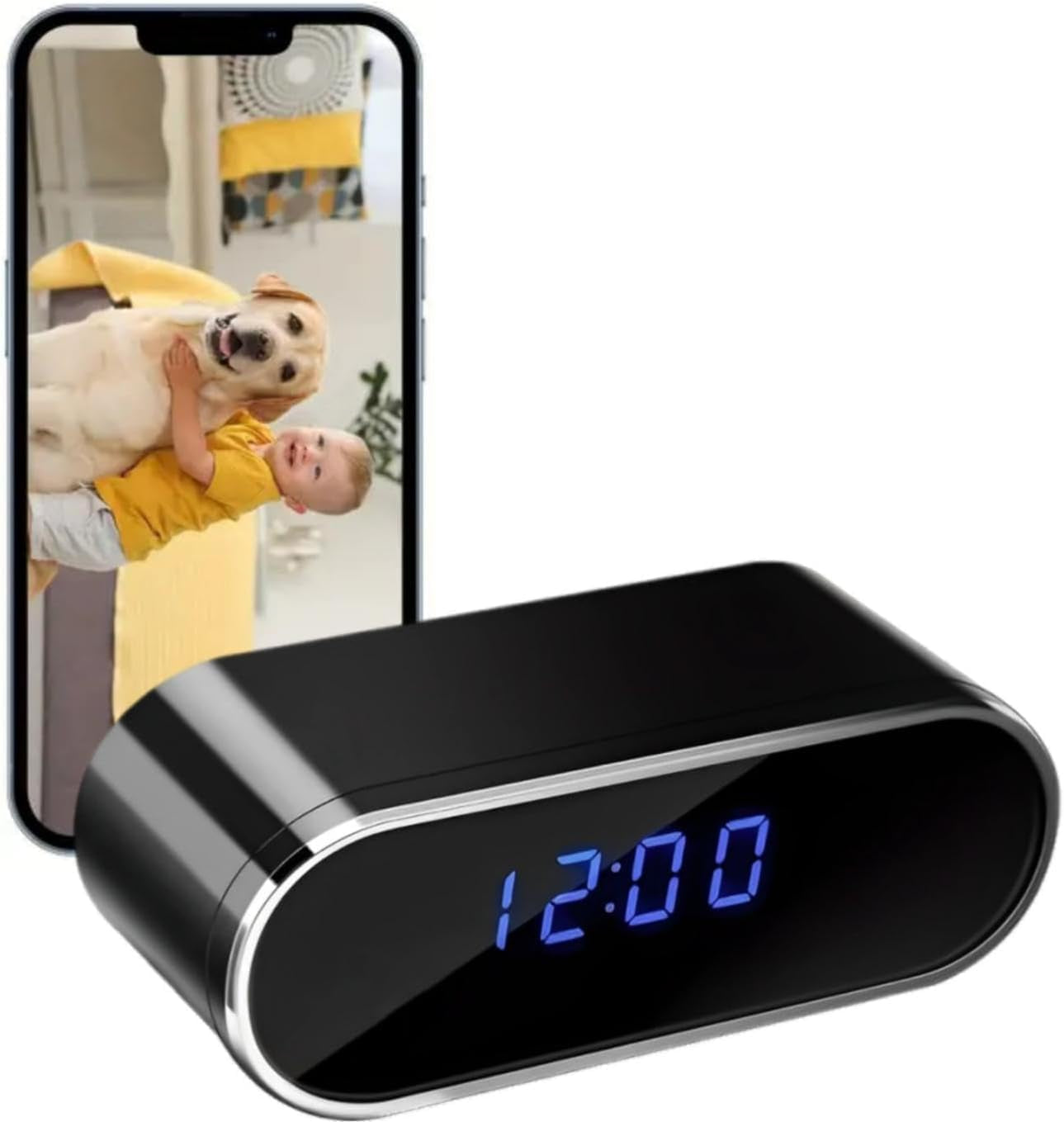 Hidden Camera Clock High-Definition 1080P Wireless Camera, Home Indoor Security Spy Camera, Monitoring with Motion Detection and Night Vision Function, Indoor Nanny Camera