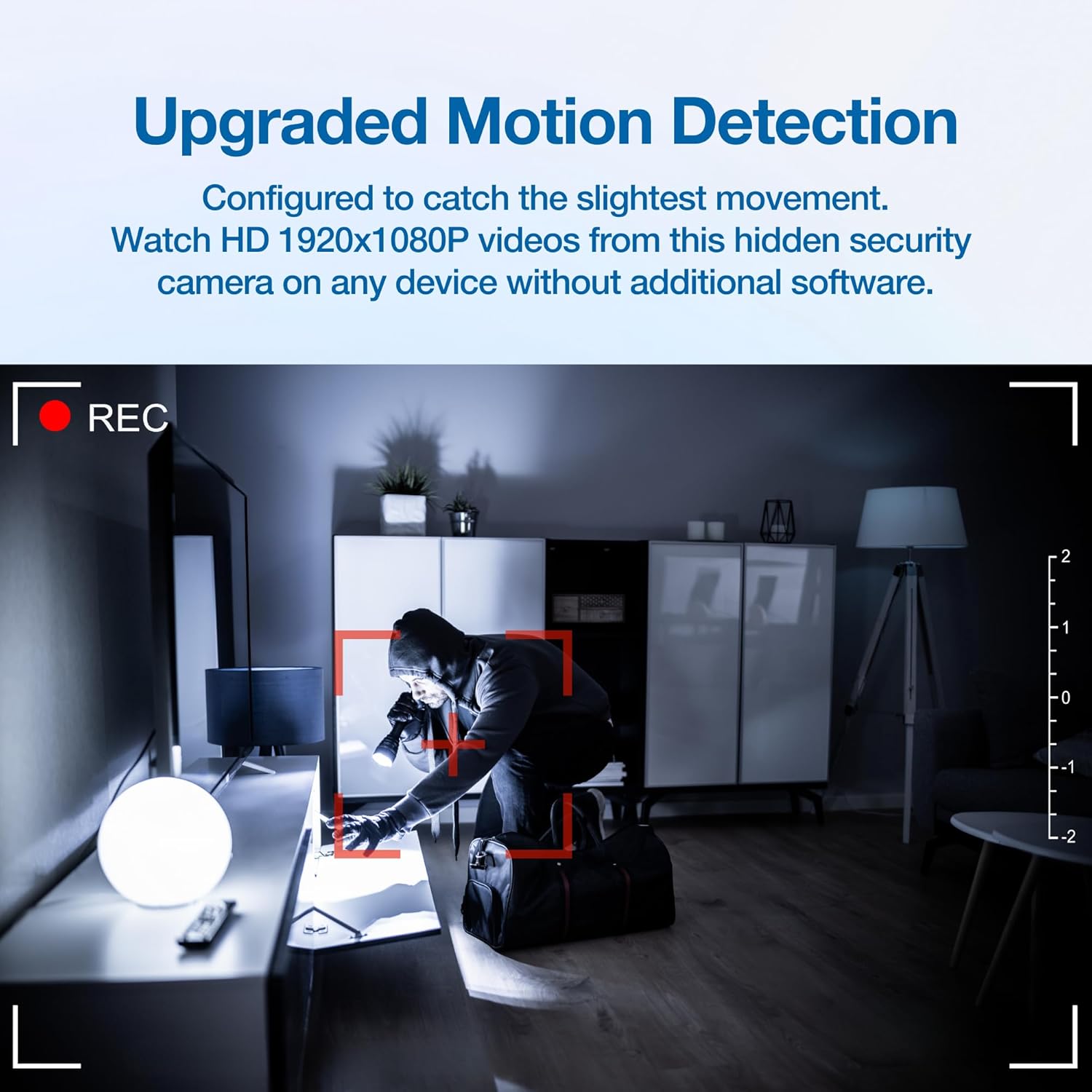 Plug-In Mini Surveillance Camera - Nanny & Pet Cam - NO Audio Recording - Records Video ONLY - Home & Office Security with Micro SD Card Slot, Motion Detection, 1080P Full HD Video