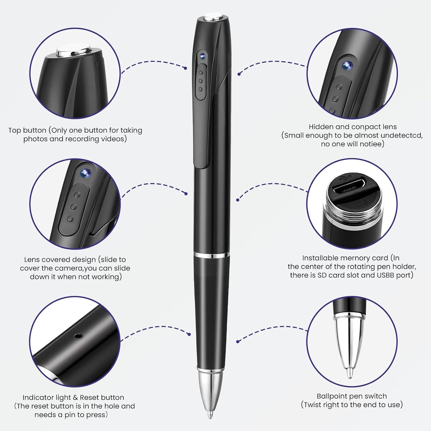 Hidden Spy Camera, 64GB Body Cam, Mini Camera with 1080P HD, Rechargeable Small Pocket Cam, Portable Pocket Camera, Small Video Recorder