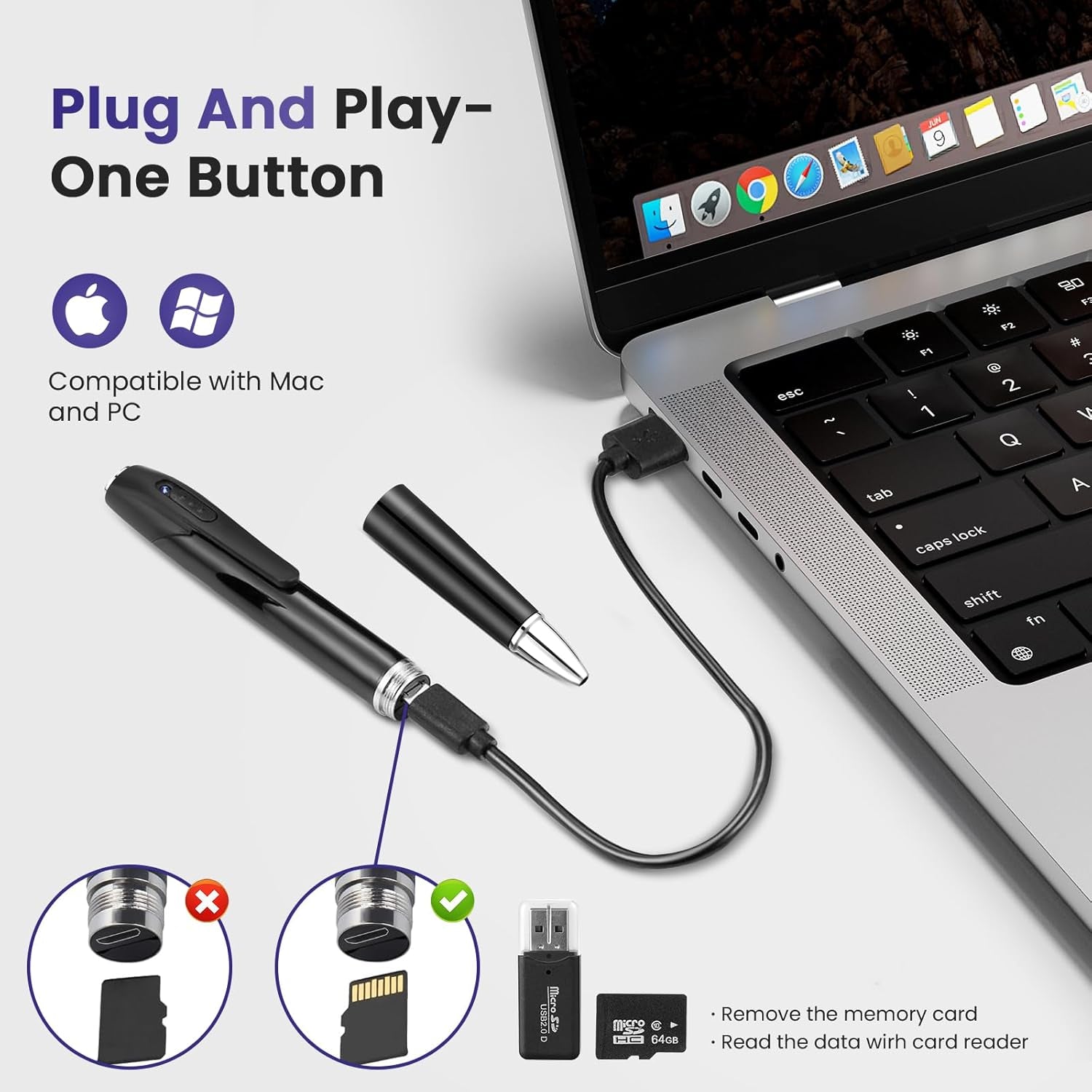 Hidden Spy Camera, 64GB Body Cam, Mini Camera with 1080P HD, Rechargeable Small Pocket Cam, Portable Pocket Camera, Small Video Recorder