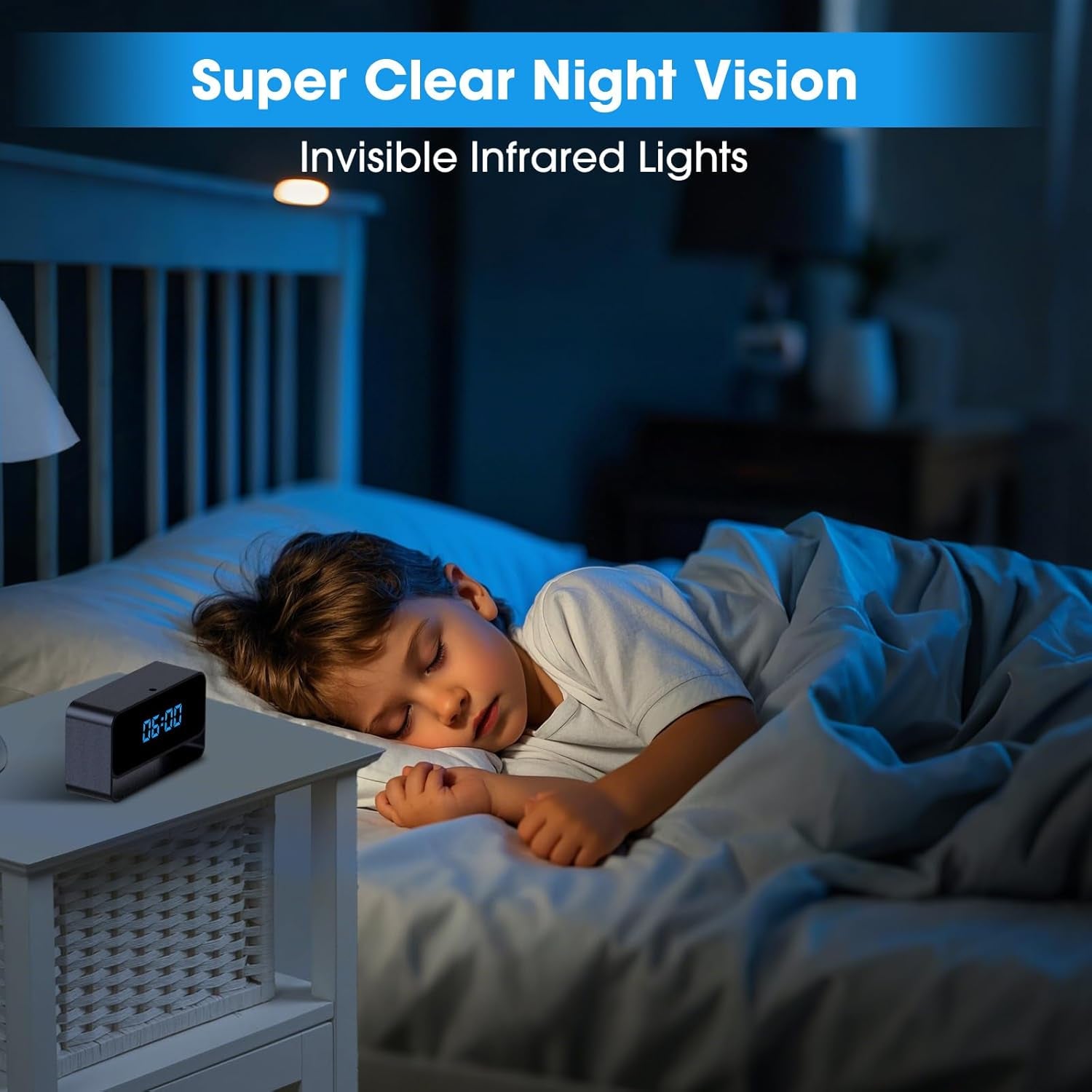 Full HD 1080P Wifi Hidden Camera Clock – Wireless Spy Camera – Mini Nanny Cam for Home Security - Night Vision